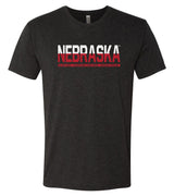 Premium Ultra-Soft Tri-Blend Nebraska Cornhuskers ½ & ½ "NEBRASKA" Tee Shirt