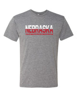 Premium Ultra-Soft Tri-Blend Nebraska Cornhuskers ½ & ½ "NEBRASKA" Tee Shirt