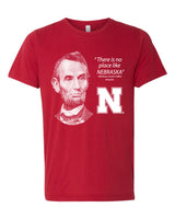 Abe Lincoln "No place like NEBRASKA" Huskers Premium Tri-Blend Tee Shirt