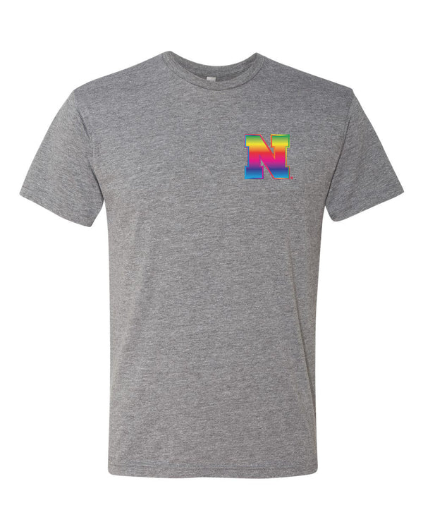 Nebraska Rainbow N Premium Tri-Blend Tee Shirt