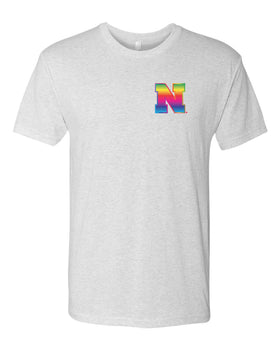 Nebraska Rainbow N Premium Tri-Blend Tee Shirt