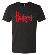 Nebraska Legacy Script "Huskers" Premium Tri-Blend Tee Shirt