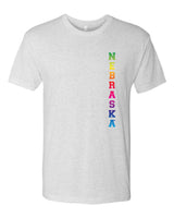 Rainbow "NEBRASKA" Huskers Premium Tri-Blend Tee Shirt