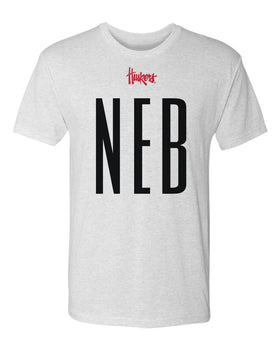 Nebraska Huskers Premium Tri-Blend Tee Shirt - Black NEB