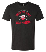 Nebraska Husker Tee Shirt Premium Tri-Blend - Script Blackshirts THROW THE BONES