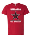 Nebraska Husker Tee Shirt Premium Tri-Blend - Star Huskers GO BIG RED