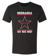 Nebraska Husker Tee Shirt Premium Tri-Blend - Star Huskers GO BIG RED