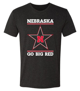 Nebraska Husker Tee Shirt Premium Tri-Blend - Star N GO BIG RED