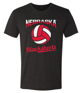 Nebraska Huskers Premium Tri-Blend Tee Shirt - Nebraska Volleyball Blackshorts