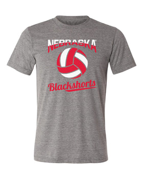 Nebraska Huskers Premium Tri-Blend Tee Shirt - Nebraska Volleyball Blackshorts