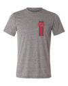 Nebraska Huskers Premium Tri-Blend Tee Shirt - Vertical Stripe Script Huskers