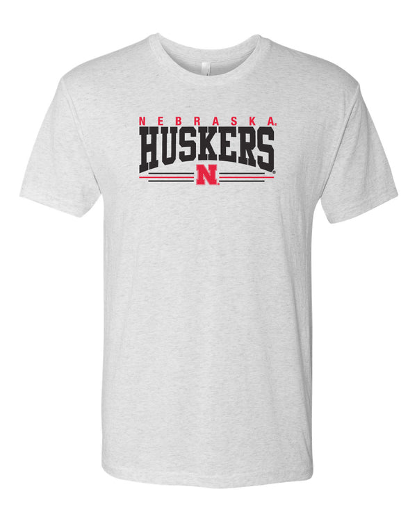 Nebraska Huskers Premium Tri-Blend Tee Shirt - Nebraska Huskers Stripe N