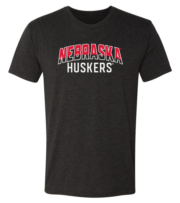 Nebraska Huskers Premium Tri-Blend Tee Shirt - Nebraska Arch Huskers