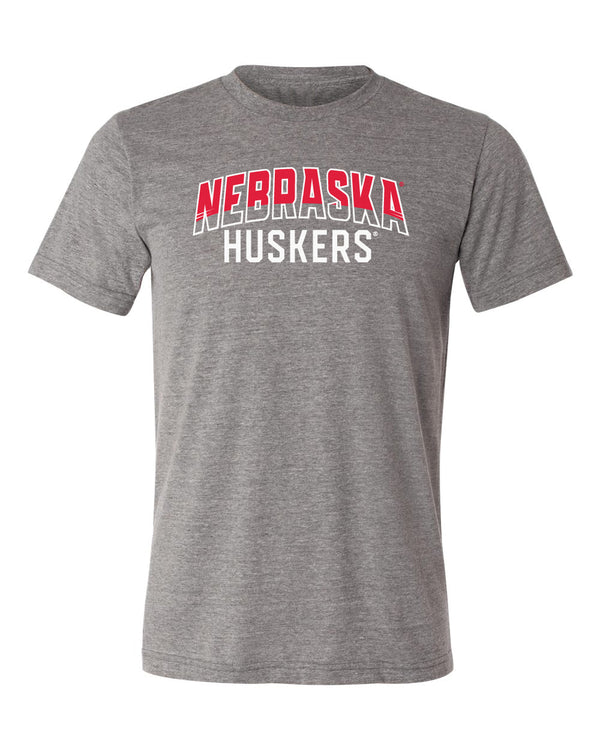 Nebraska Huskers Premium Tri-Blend Tee Shirt - Nebraska Arch Huskers