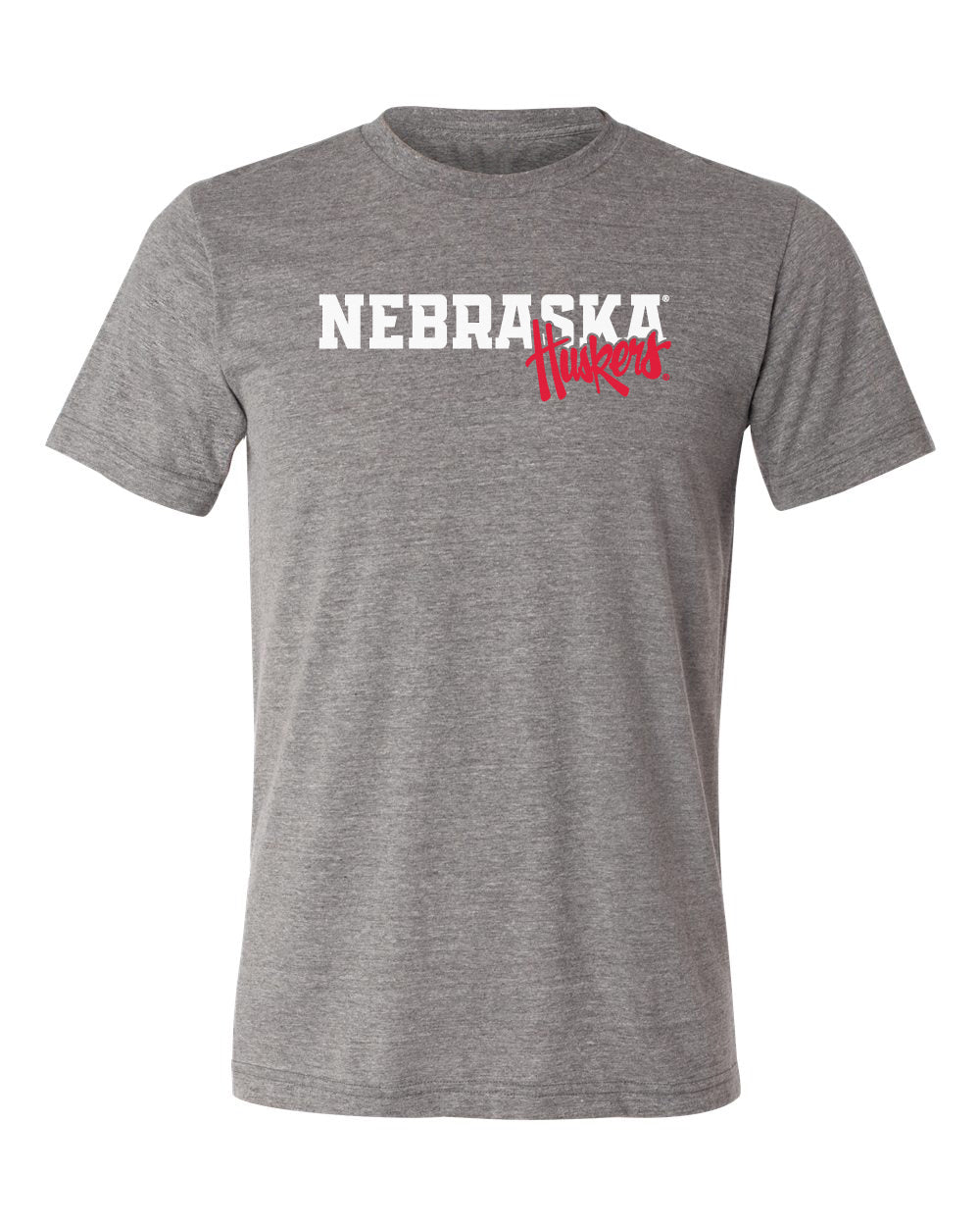 Nebraska Huskers Premium Tri-Blend Tee Shirt - Nebraska Huskers Script Overlapping
