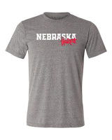 Nebraska Huskers Premium Tri-Blend Tee Shirt - Nebraska Huskers Script Overlapping