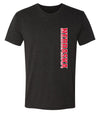 Nebraska Huskers Premium Tri-Blend Tee Shirt - Vertical Nebraska Red & White Fade