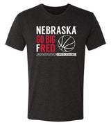 Nebraska Huskers Premium Tri-Blend Tee Shirt - Nebraska Basketball - GO BIG FRED