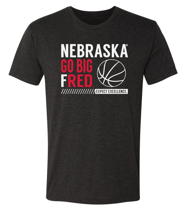 Nebraska Huskers Premium Tri-Blend Tee Shirt - Nebraska Basketball - GO BIG FRED