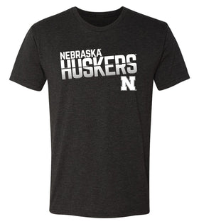 Nebraska Huskers Premium Tri-Blend Tee Shirt - Huskers Stripe Fade