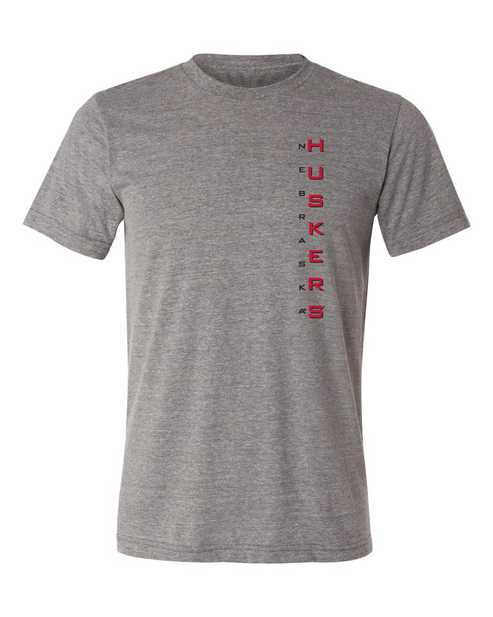 Nebraska Huskers Premium Tri-Blend Tee Shirt - Vertical Nebraska Huskers