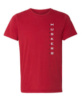 Nebraska Huskers Premium Tri-Blend Tee Shirt - Vertical Nebraska Huskers