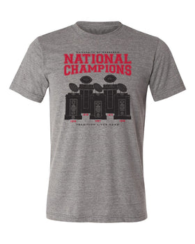 Nebraska Huskers Premium Tri-Blend Tee Shirt - Football National Champions Trophies