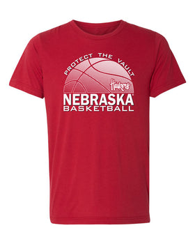 Nebraska Huskers Premium Tri-Blend Tee Shirt - Nebraska Basketball Logo