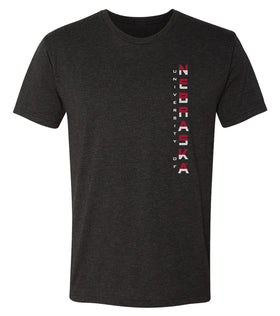 Nebraska Huskers Premium Tri-Blend Tee Shirt - Striped Vertical University of Nebraska