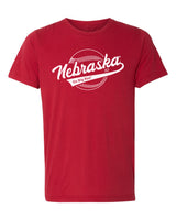 Nebraska Huskers Premium Tri-Blend Tee Shirt - Script Nebraska Baseball