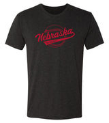 Nebraska Huskers Premium Tri-Blend Tee Shirt - Script Nebraska Baseball