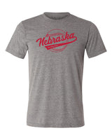 Nebraska Huskers Premium Tri-Blend Tee Shirt - Script Nebraska Baseball