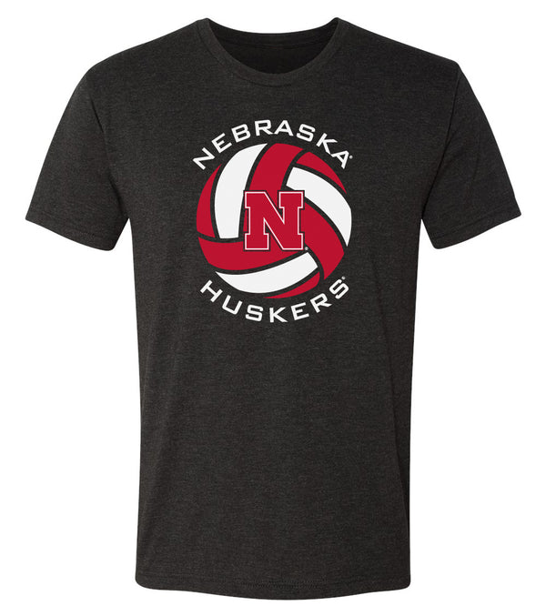 Nebraska Huskers Premium Tri-Blend Tee Shirt - Huskers Volleyball Block N
