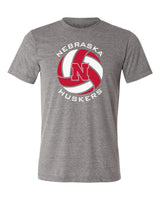 Nebraska Huskers Premium Tri-Blend Tee Shirt - Huskers Volleyball Block N