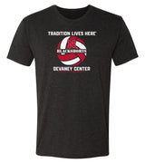 Nebraska Huskers Premium Tri-Blend Tee Shirt - Blackshorts Volleyball Tradition Lives Here