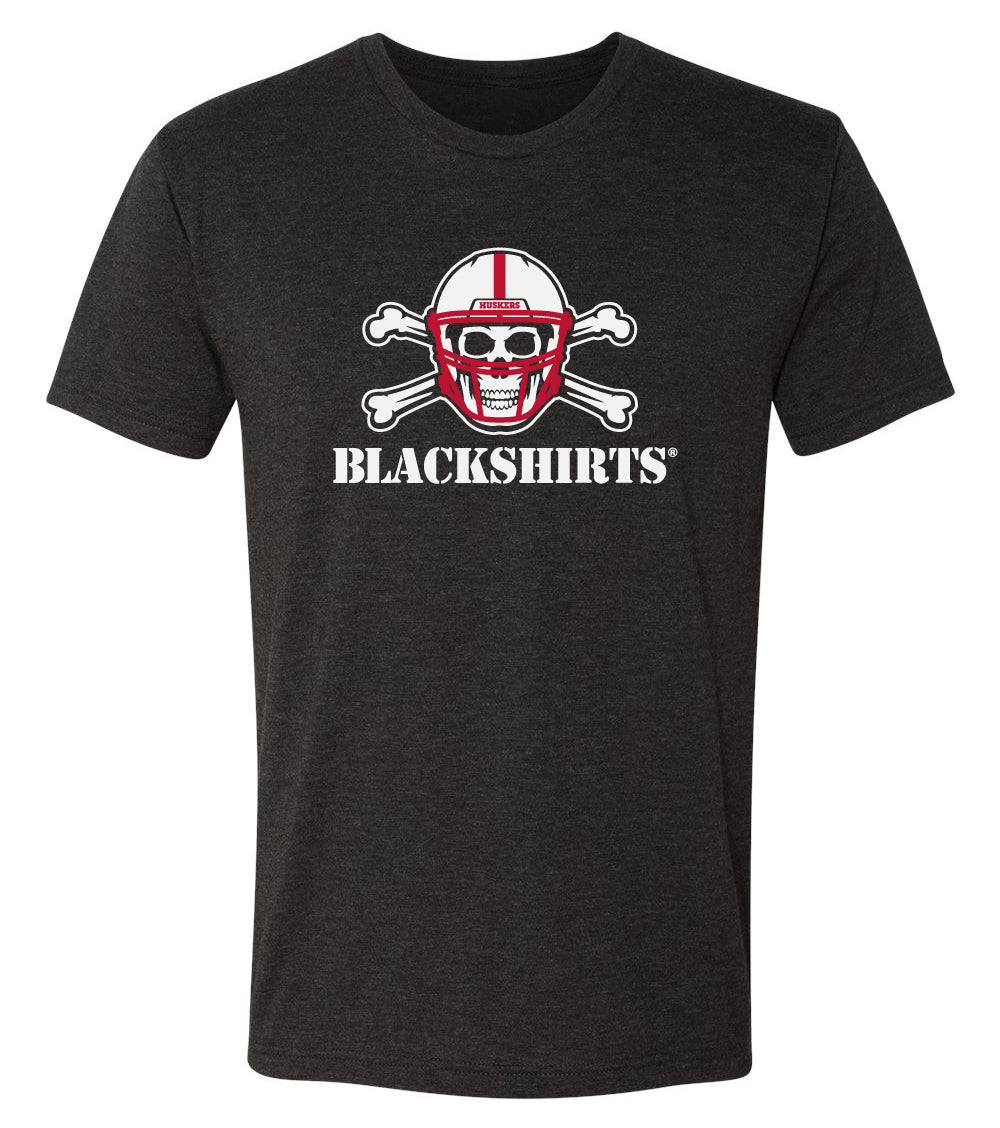 Nebraska Huskers Premium Tri-Blend Tee Shirt - NEW Official Blackshirts Logo