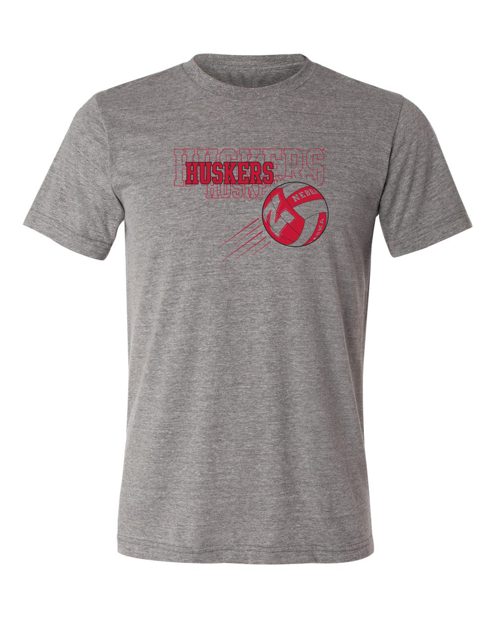 Nebraska Huskers Premium Tri-Blend Tee Shirt - Nebraska Volleyball Huskers Times 3
