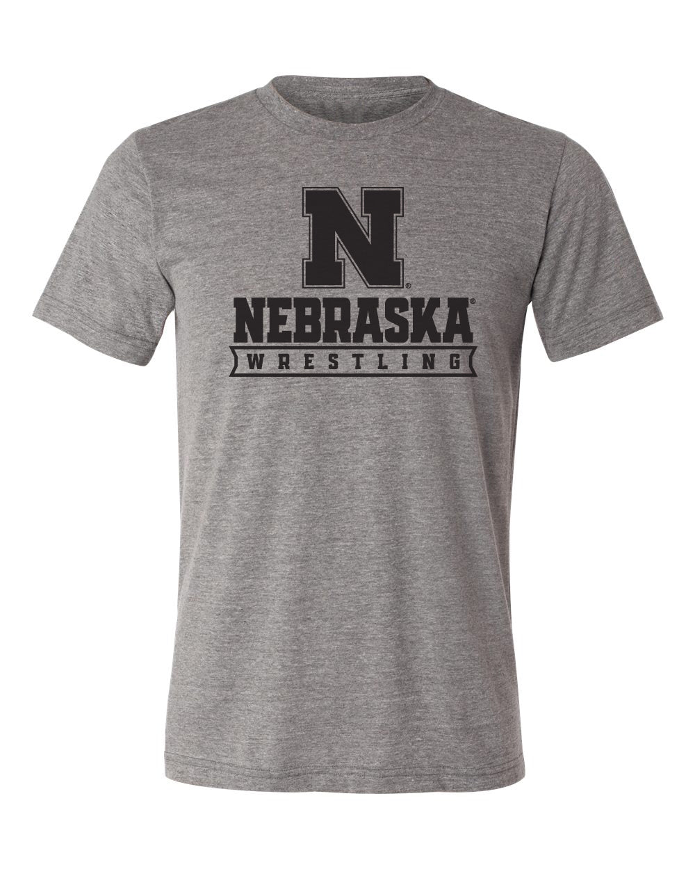Nebraska Huskers Premium Tri-Blend Tee Shirt - Nebraska Wrestling Black Ink