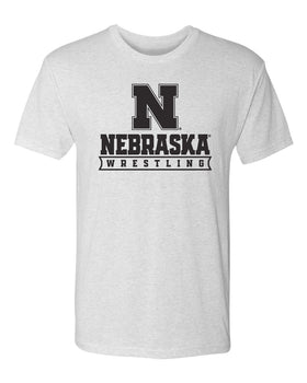 Nebraska Huskers Premium Tri-Blend Tee Shirt - Nebraska Wrestling Black Ink