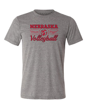 Nebraska Huskers Premium Tri-Blend Tee Shirt - Nebraska Volleyball Dream Bigger