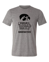 Iowa Premium Tri-Blend Tee Shirt - Iowa Hawkeye State Outline
