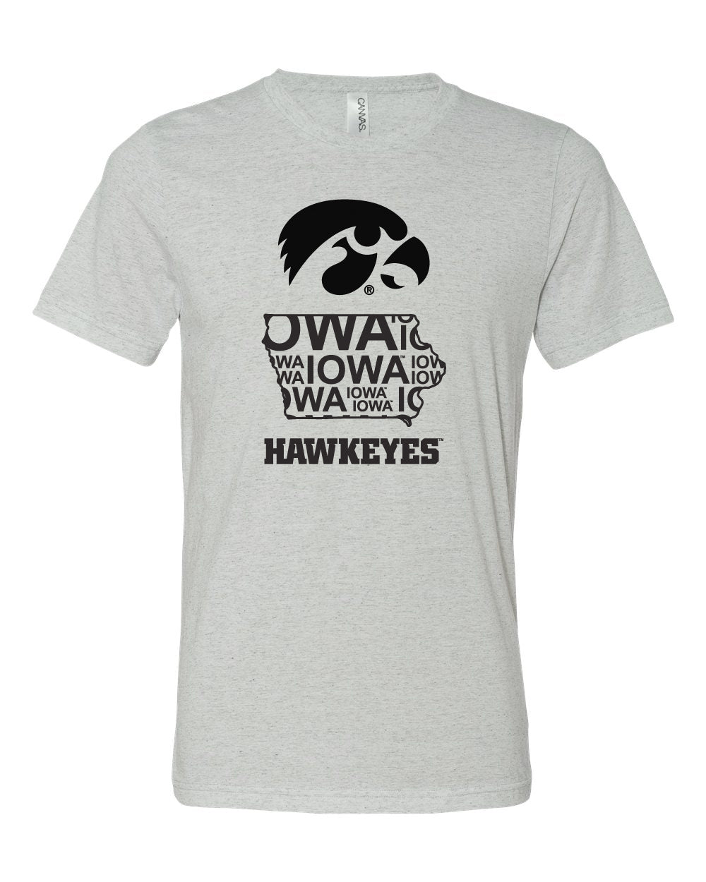Iowa Premium Tri-Blend Tee Shirt - Iowa Hawkeye State Outline