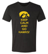Iowa Hawkeyes Premium Tri-Blend Tee Shirt - Keep Calm and Go Hawks