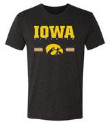 Iowa Hawkeyes Premium Tri-Blend Tee Shirt  - IOWA Hawkeyes Horizontal Stripe