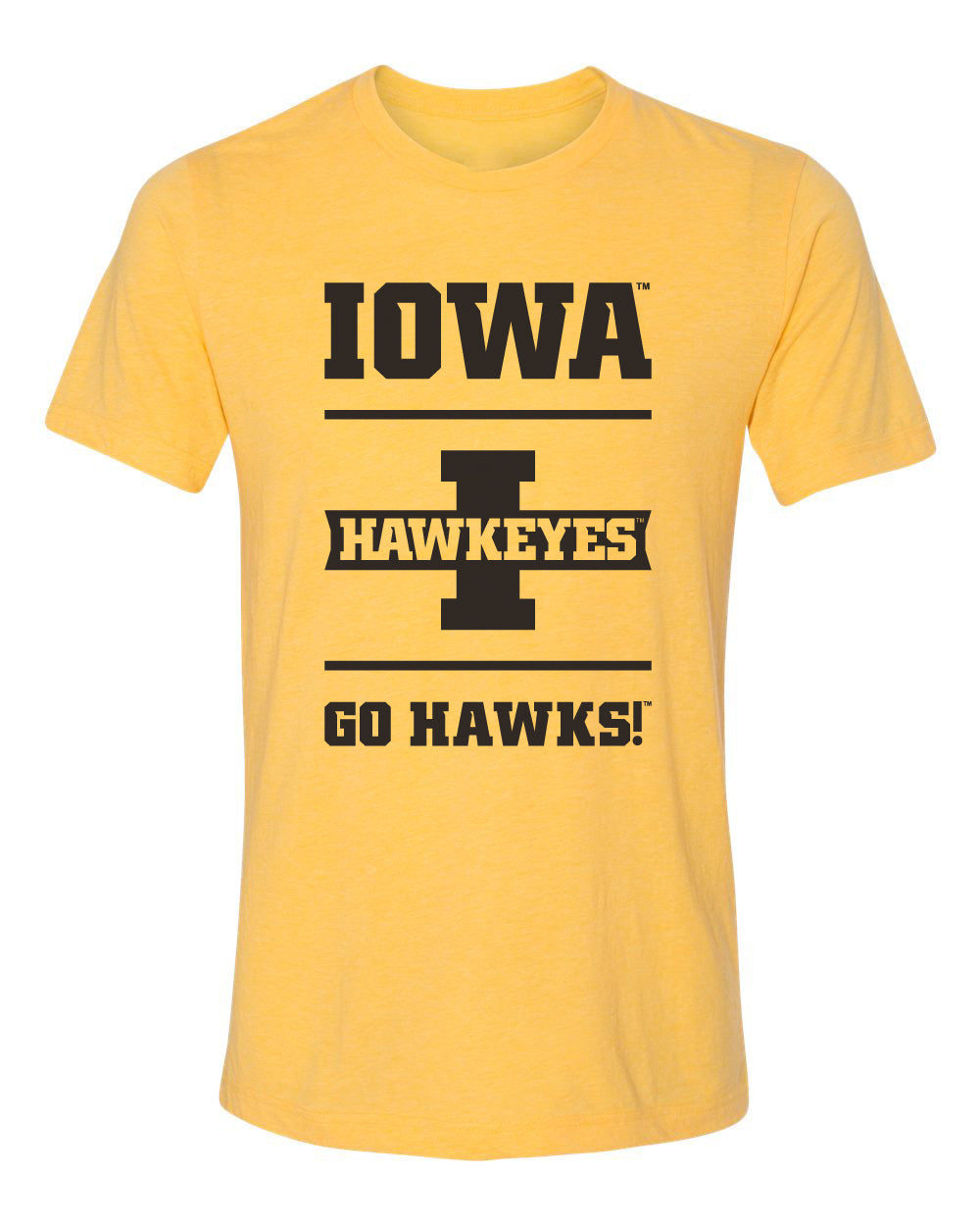 Iowa Hawkeyes Premium Tri-Blend Tee Shirt - Iowa Hawkeyes - Go Hawks