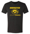 Iowa Hawkeyes Premium Tri-Blend Tee Shirt - Hawkeyes with Oval Tigerhawk - Expect Excellence