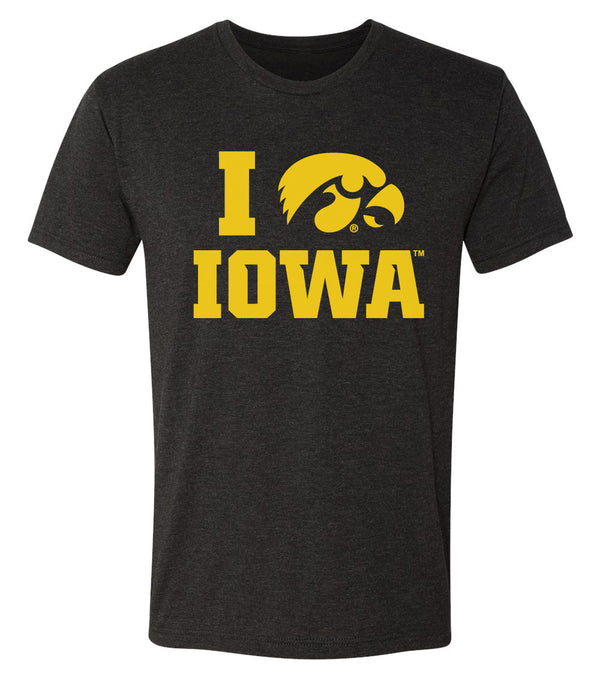 Iowa Hawkeyes Premium Tri-Blend Tee Shirt - I Love IOWA