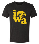 Iowa Hawkeyes Premium Tri-Blend Tee Shirt - Iowa Stacked