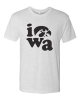 Iowa Hawkeyes Premium Tri-Blend Tee Shirt - Iowa Stacked