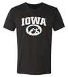 Iowa Hawkeyes Premium Tri-Blend Tee Shirt - Arched IOWA with Tigerhawk Oval